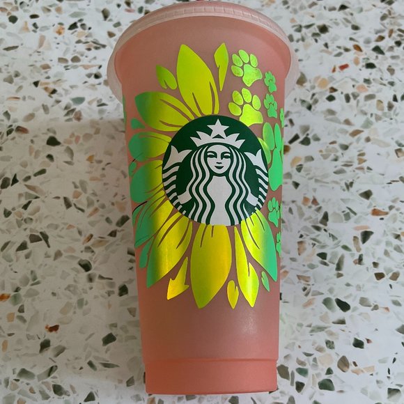 Paw Flower Color Change 240z Starbuck Cold Cup - Picture 4 of 4